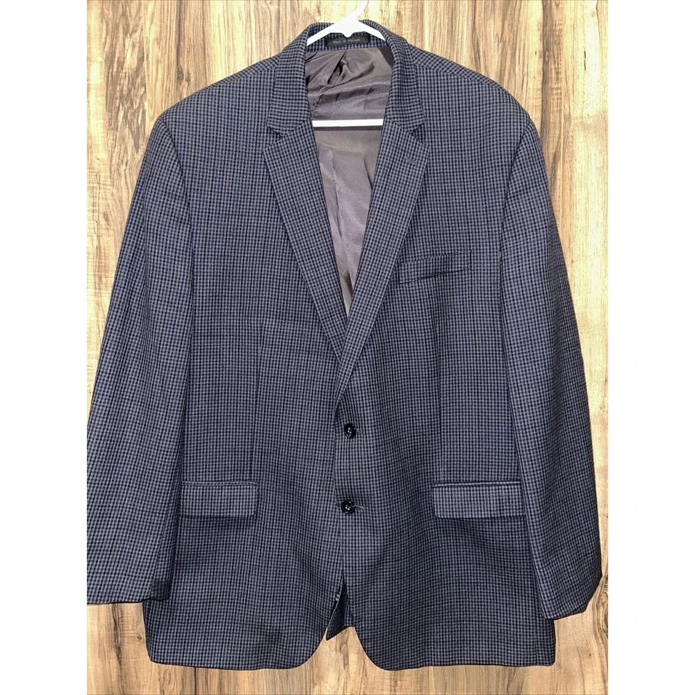 Ralph Lauren‎ 100% Wool Plaid Suit Coat Size 48 Long